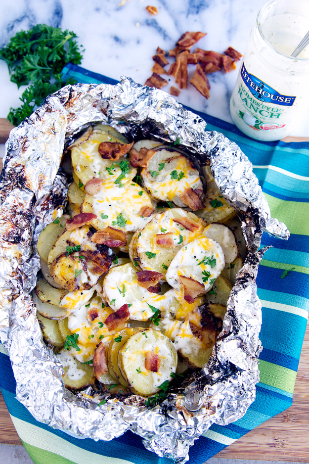 Best recipes for camping - Bacon-Ranch-Grilled-Potatoes