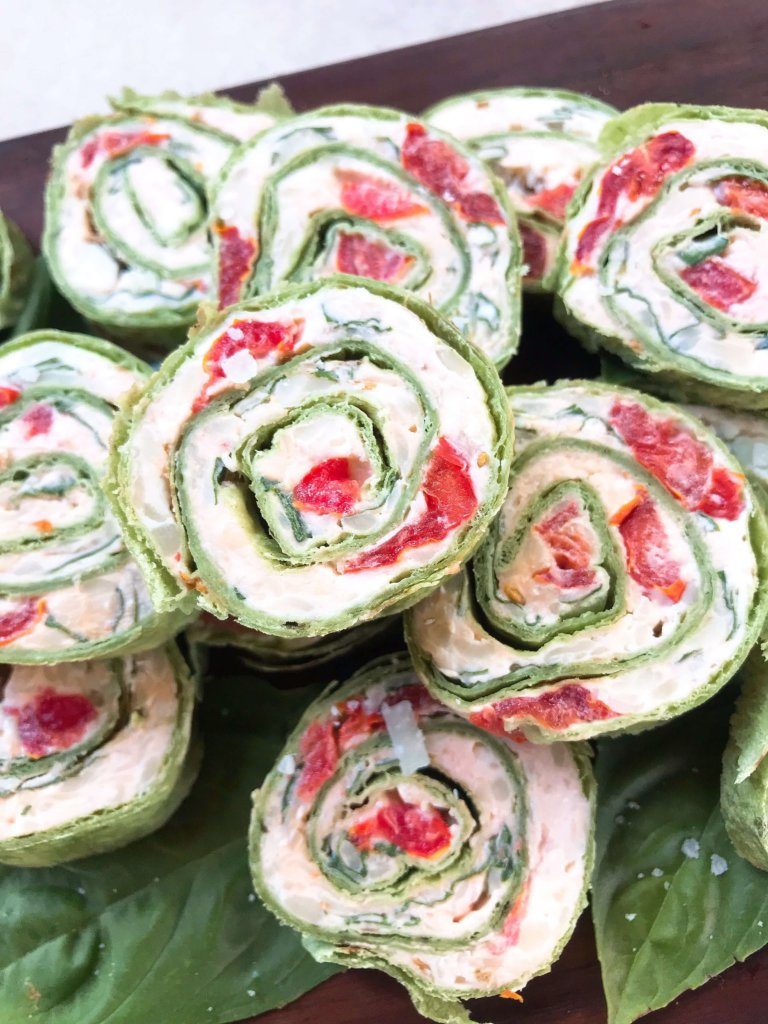 Caprese salad 10 different ways_ caprese-pinwheel-roll-ups-threeolivesbranch-6-768x1024