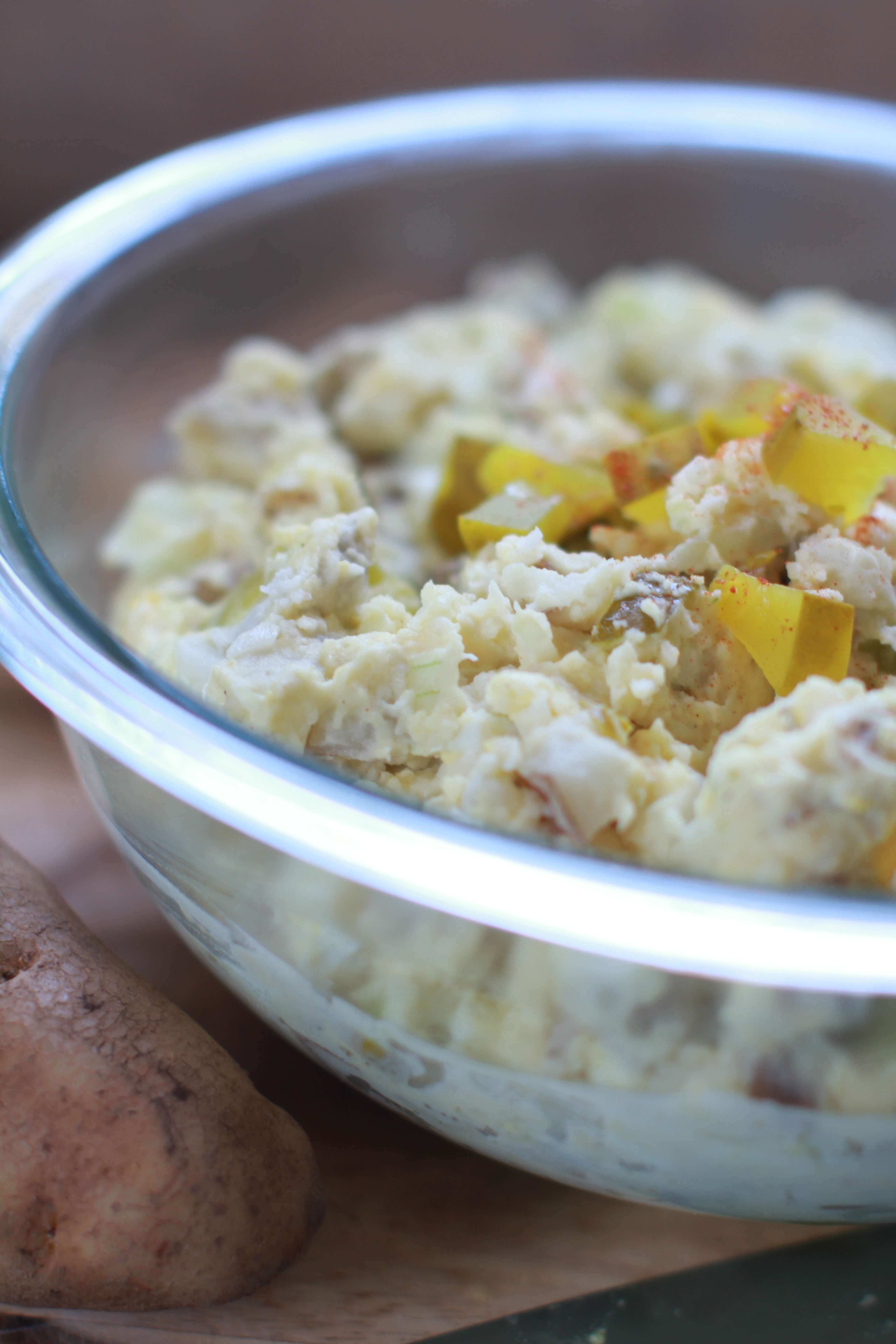 Dill pickle potato salad is a new take on a picnic time classic