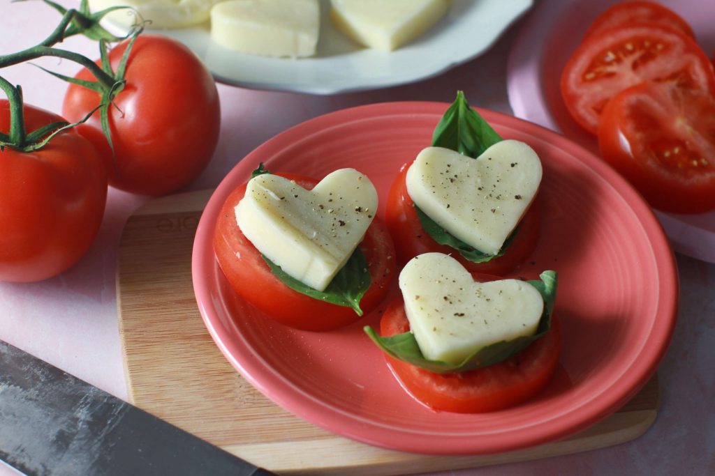 Fall in love with these 5 Easy Valentine's Day snack ideas - Caprese salad