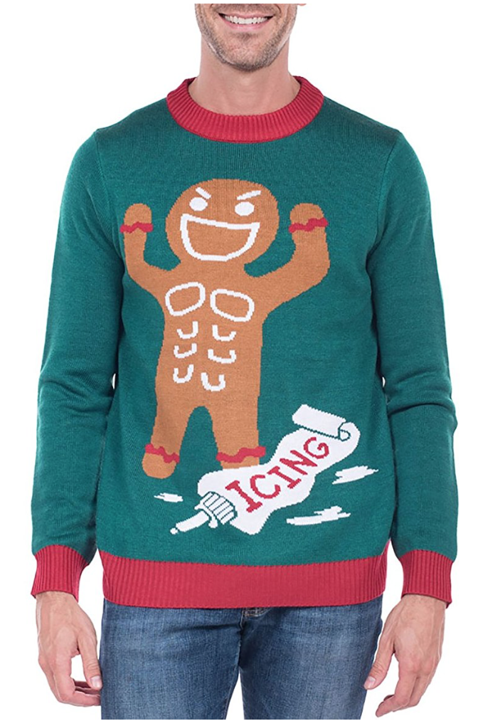 Food-themed ugly Christmas sweaters for all your holiday get togethers-fast food- gingerbread