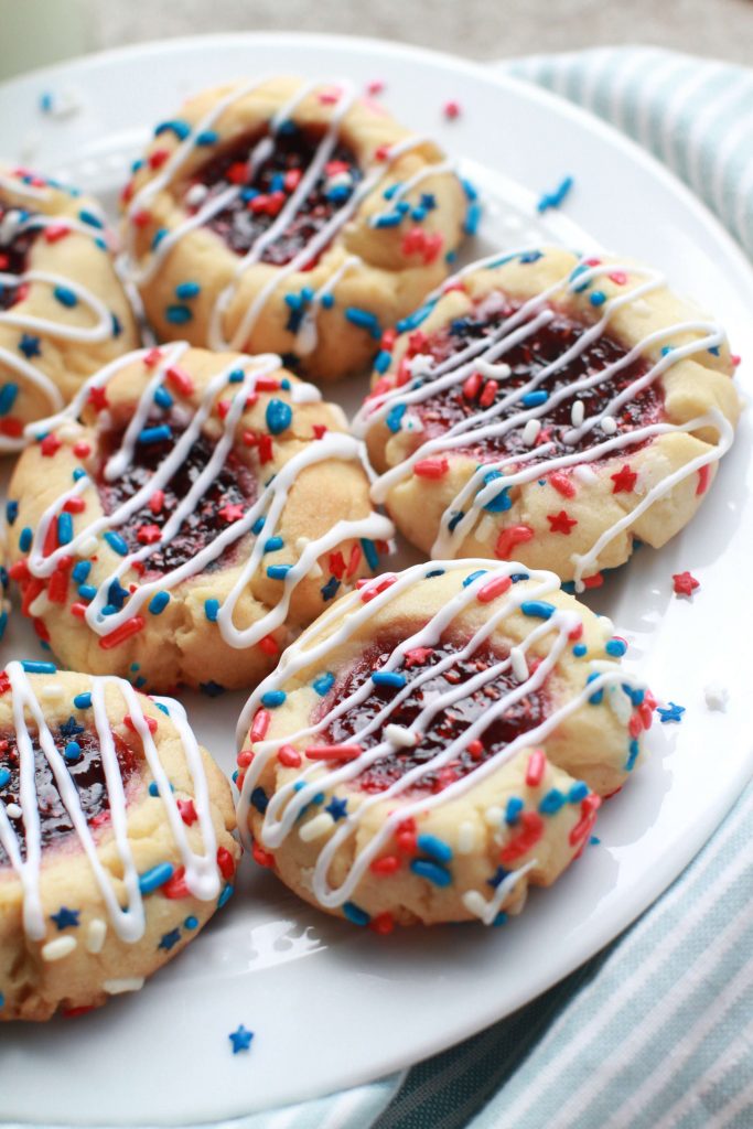 Patriotic thumbprint cookies