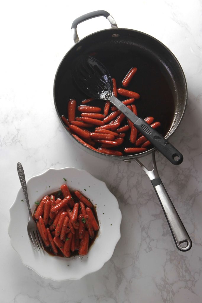 Sweet and spicy glazed bourbon carrots