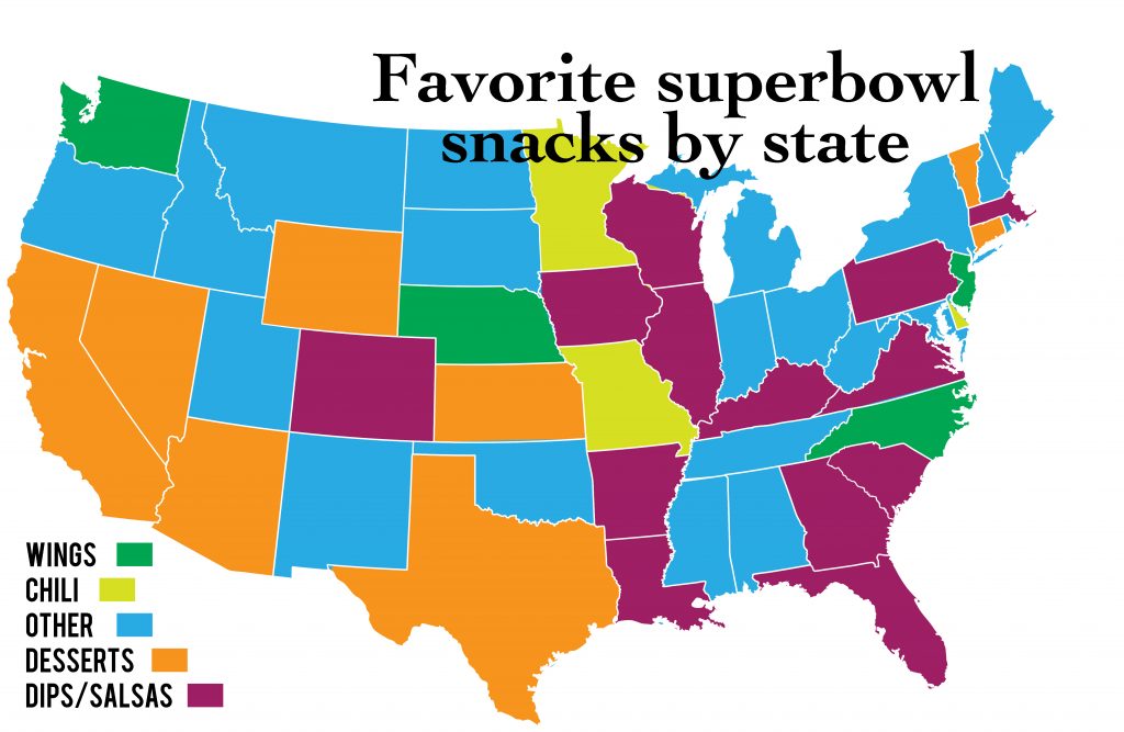 The most searched Super Bowl recipe in your state