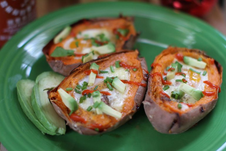 Egg-in-a-hole Sweet Potatoes by Everybody Craves