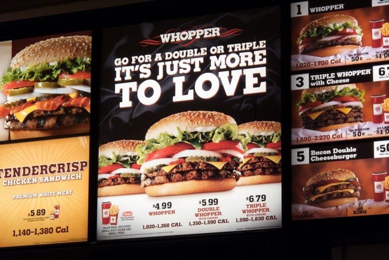 Calorie counts on fast food menus are now required
