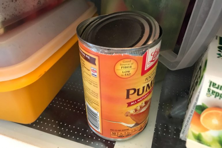 Can you store open tin cans in the fridge?