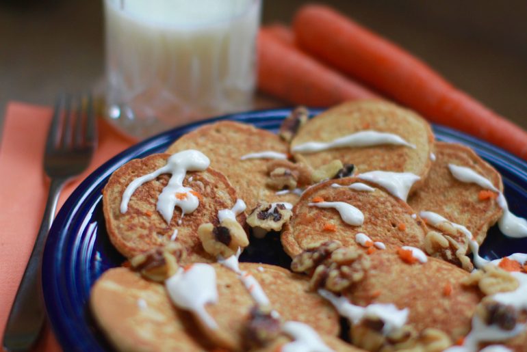 Carrot cake pancakes are perfect for spring brunch