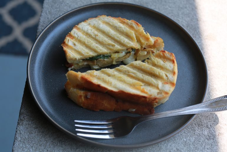 Grilled artichoke spinach panini recipe