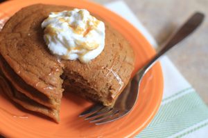 Enjoy this recipe for easy, gluten-free pumpkin pancakes.