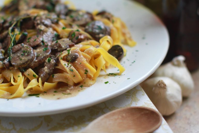 Mushroom stroganoff is a vegetarian dish to cozy up to