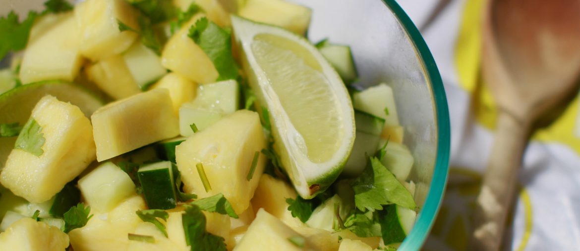 Refreshing pineapple, cucumber salad