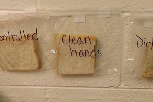 A teacher successfully shows why hand washing is so important.