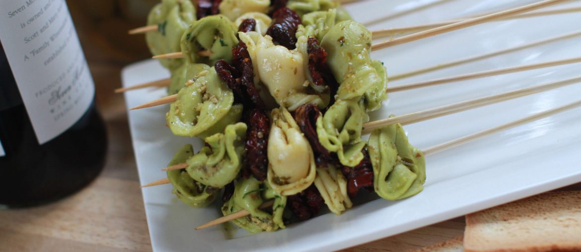Tortellini skewers are an easy holiday appetizer