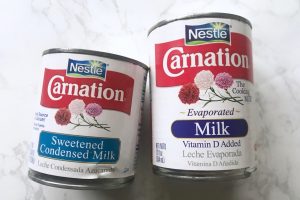 This is the difference between evaporated milk and condensed milk